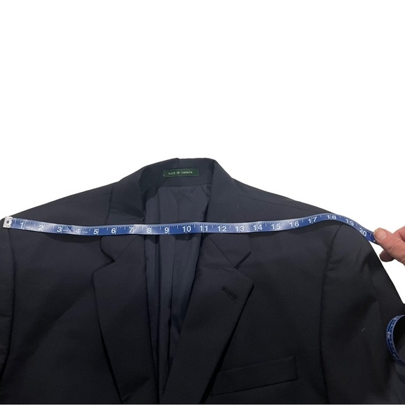 Ralph Lauren Canada Men Smoky Blue 2 Button Wool Suit Coat Blazer Sz 42L Jacket - Picture 11 of 15